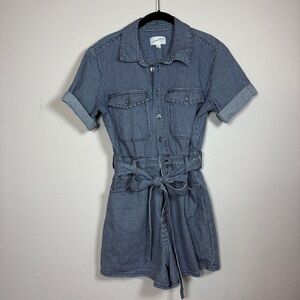 Universal Thread Navy Striped Jumpsuit Size 8